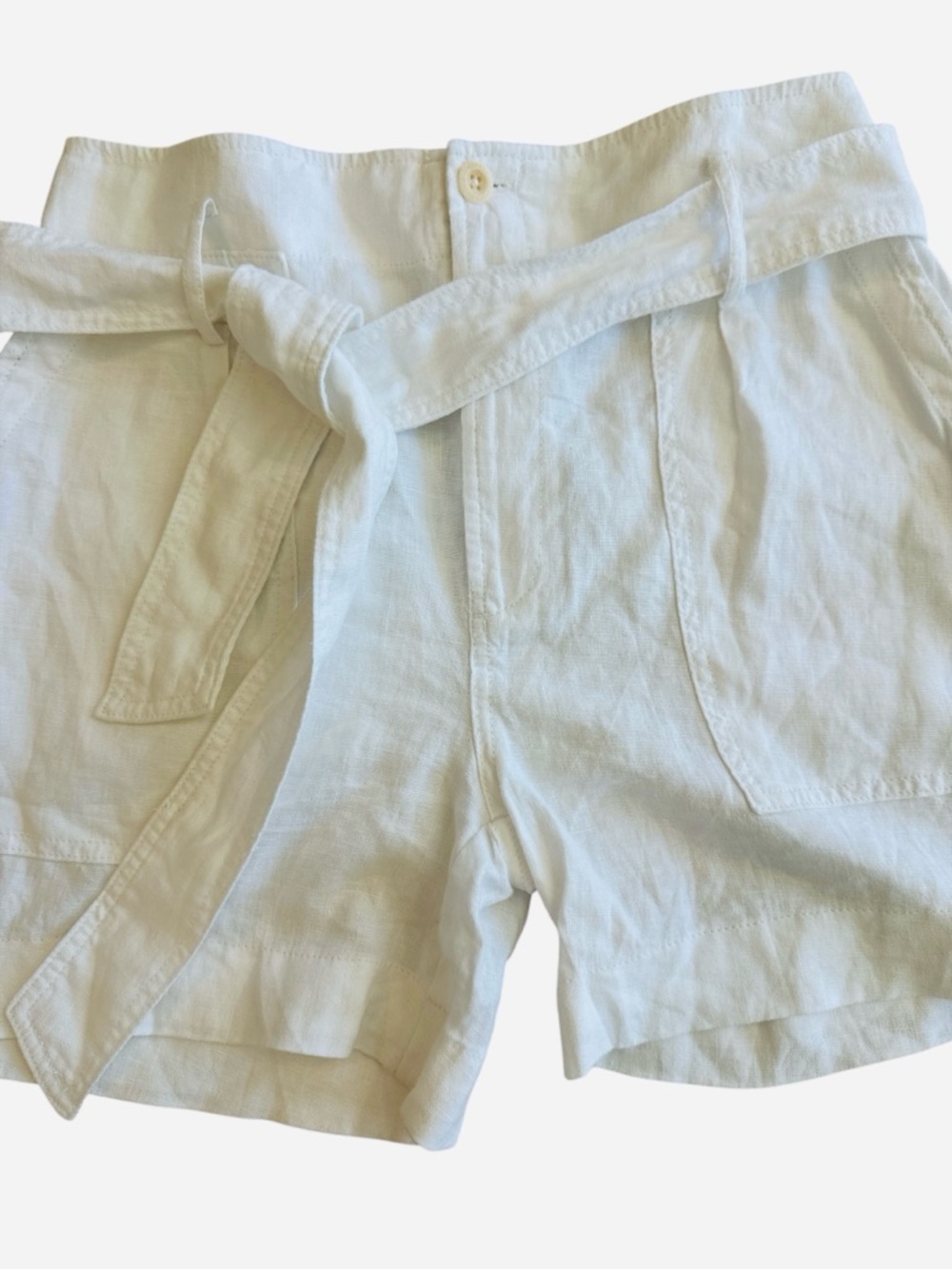 Lauren Ralph Lauren Daviana White Linen Shorts - Picture 6 of 12
